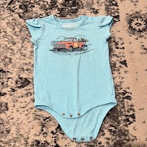 Carhartt Light Blue Baby Onesie with Truck Graphic